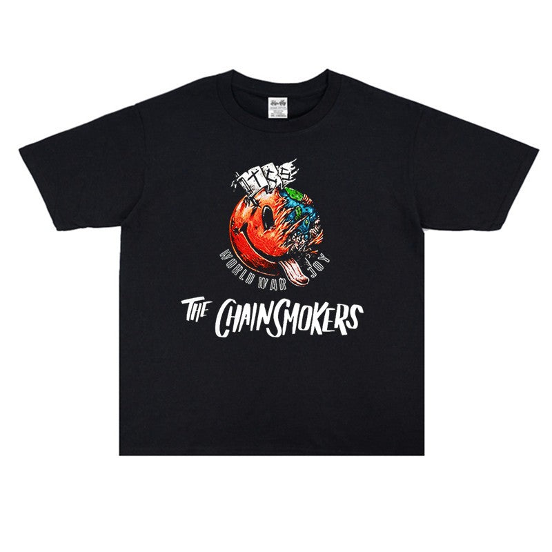 Rock Star T Shirt the Band Printed T-shirt Loose Men's and Women's Cotton Short Sleeve