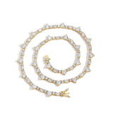 Zircon necklace heart-shaped oval patchwork tennis chain