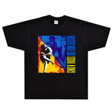 Rock Star T Shirt Guns N'Roses Use Your Illusioni T-shirt Gun Flower Band Rock Retro Short Sleeve