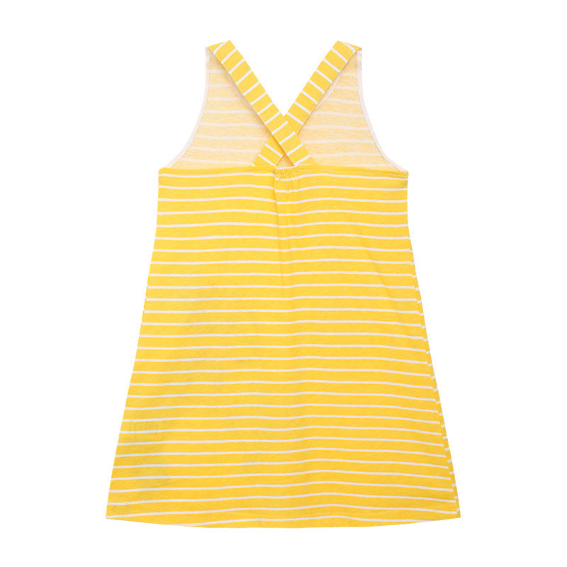 Girl Dress Children's Summer Clothing Princess Dress Cartoon Embroidered Vest Dress Knitted Cotton Girl