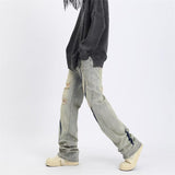 Unisex Jeans Zipper Jeans Vintage Summer Ripped Pants
