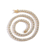 Zircon necklace bagged square zircon tennis chain