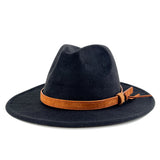 Walter White Fedora Solid Color Top Hat Versatile Fedora Hat British Style Big Brim Woolen Hat