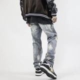 Unisex Jeans American retro washed old loose casual
