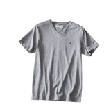 Tommy T Shirts Tommy Men's V-Collar Short Sleeve Coat T-shirt Embroidered V-neck