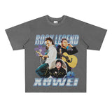 Rock Star T Shirt Chinese Singer Xu Wei Commemorative Edition Printed Loose Retro T-shirt