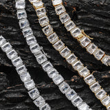 Zircon necklace square zircon necklace