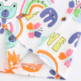 Girl Dress Summer Girls' Dress Style Knitted Cotton Cartoon Printed Princess Dress Short Sleeve