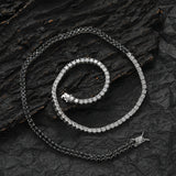 Zircon necklace black and white zircon tennis chain