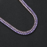 Zircon necklace purple zircon tennis chain