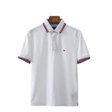 Tommy T Shirts Tommy Cotton Collar Men's Slim-Fit Short-Sleeved Color Collar Polo Shirt