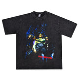 Rock Star T Shirt Rock Ajane's Ddiction Band Washed Distressed Printed T-shirt Loose