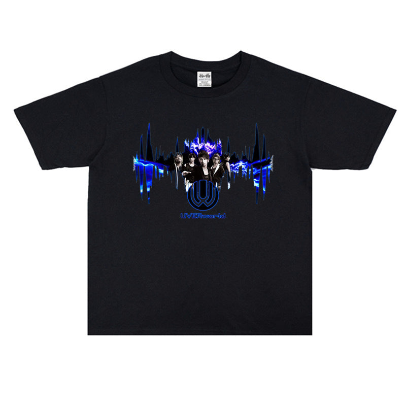 Rock Star T Shirt Uverworld Band Personalized Printed Cotton T-shirt Short Sleeve Men and Women