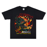 Rock Star T Shirt Cotton T-shirt Short Sleeve round Neck Loose American Style