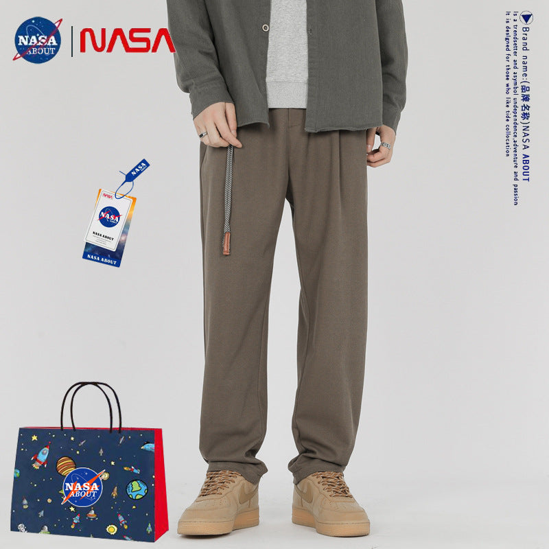 Nasa Sweatpants Spring and Autumn Fashion Brand Straight Pants Men's Casual