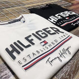 Tommy T Shirts Tommy Stitching Printing Couple's round Neck Short Sleeve T-shirt