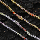 Zircon necklace half pack colorful tennis chain