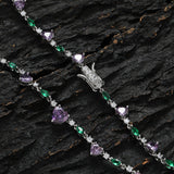 Zircon necklace Colorful love mix and match tennis chain
