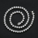 Zircon necklace with tennis chain