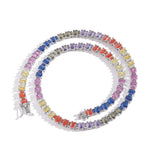 Zircon necklace size mixed color ladder cubic zirconia tennis chain