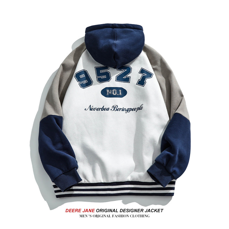 Men's Baseball Jacket Spring Stitching Men's Loose Casual Cardigan Sweater Jacket Jacket