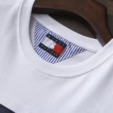 Tommy T Shirts Tommy Men's Rabbit Printed Embroidered Logo round Neck Short Sleeve T-shirt