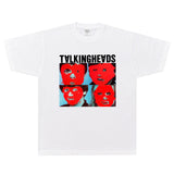Rock Star T Shirt Talking Heads Remain in Light Rock Band T-shirt Loose Retro Short Sleeve