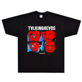 Rock Star T Shirt Talking Heads Remain in Light Rock Band T-shirt Loose Retro Short Sleeve