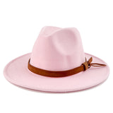 Walter White Fedora Solid Color Top Hat Versatile Fedora Hat British Style Big Brim Woolen Hat