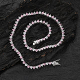Zircon necklace Pink and white heart-shaped zircon necklace