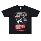 Rock Star T Shirt Anthrax Band Printed T-shirt Short Sleeve round Neck Loose Version for Men and Women