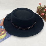 Walter White Fedora Ivory Decoration Men and Women Wool Felt Autumn and Winter Cowboy Hat