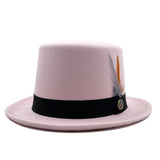Walter White Hats Woolen British Gentleman Flat-Top Cap Magician Hat Wool Top Hat
