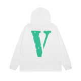 Vlone Hoodie autumn and winter green big V letter hooded sweater