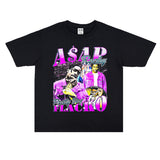 Rock Star T Shirt Street Washed Distressed T-shirt Short Sleeve Loose