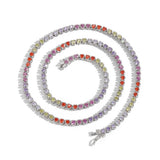 Zircon necklace half pack colorful tennis chain
