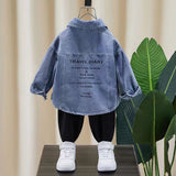 Boy Jacket Boy's Cowboy Shirt Spring and Autumn Korean Style Long Sleeve Top Fashion Shirt Coat