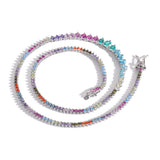 Zircon necklace Gradient colorful zircon tennis necklace