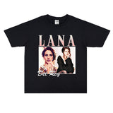 Rock Star T Shirt Music Lana Del Rey Printed T-shirt Short Sleeve round Neck Loose