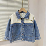 Boy Jacket Boys' Denim Jacket Spring and Autumn Baby Fashionable Clothes