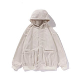 Unisex Baseball Jersey Fall/Winter Vintage Hooded Waffle Cardigan Sweater