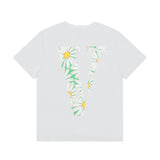 Vlone T Shirt Spring Summer Daisy Pattern Crew Neck