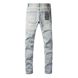 KSUBI Jeans Slim Fit Casual Stretch Ripped  Jeans