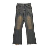 Unisex Jeans Vintage Pull Jeans Washed Trousers