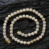 Zircon necklace Flower shaped zircon single row chain