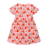 Girl Dress Summer Girls Dress Knitted Cotton Cartoon Print Cute Short Sleeve