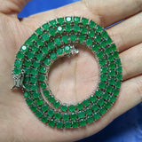 Zircon necklace green malay jade