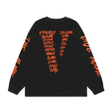 Vlone Sweatshirts Autumn/Winter Letter Pattern Crew Neck