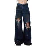 Unisex Jeans Old Washed Jeans High Street Loose