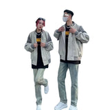 Unisex Baseball Jersey Vintage Grey Knitted Baseball Jacket